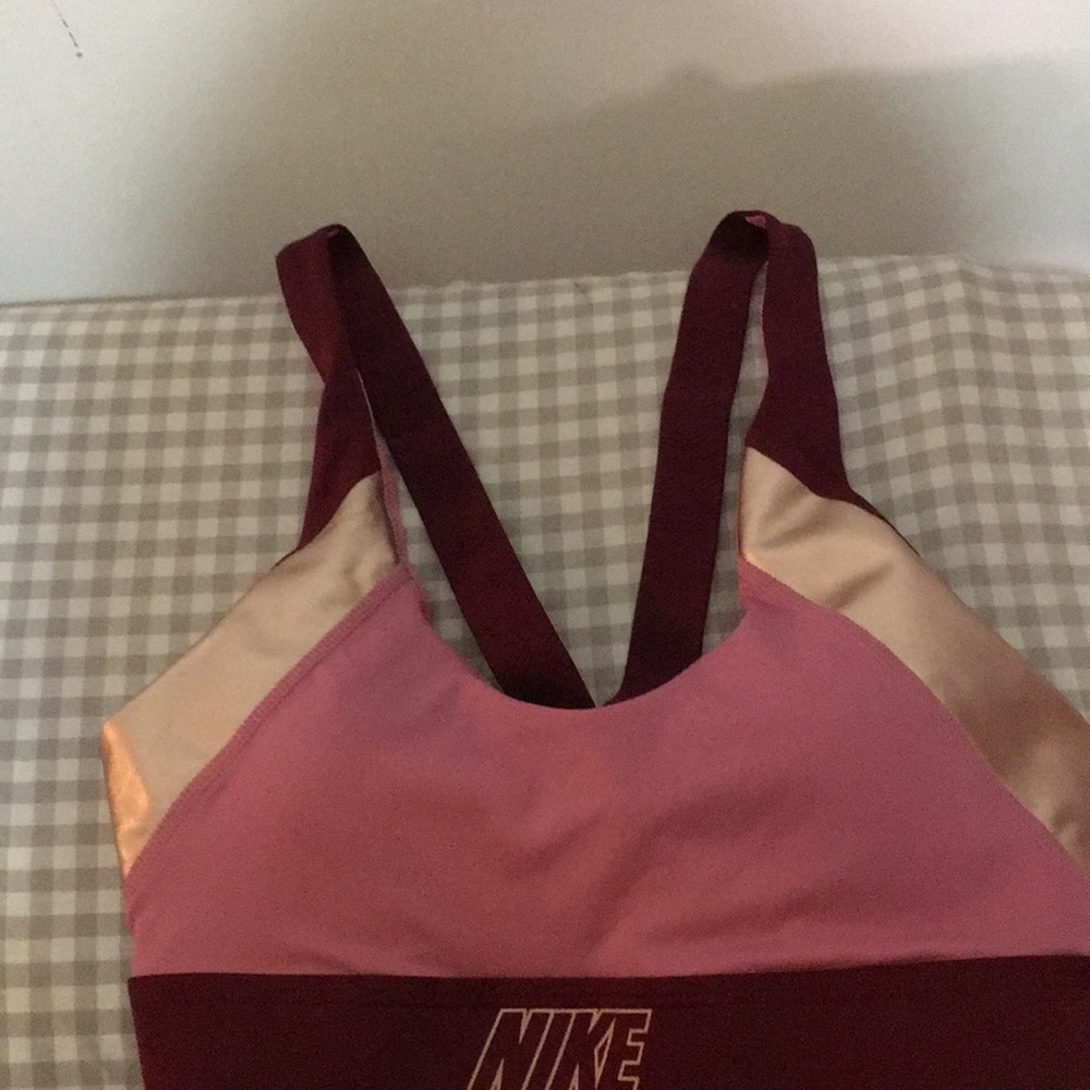 Nike Pink and Burgundy Sports Bra